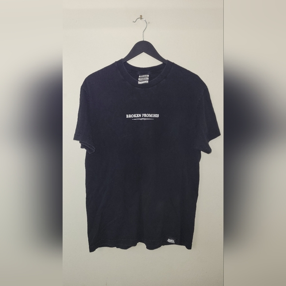 Broken promises Large HEAVYWEIGHT FEELED GUIDE TEE BLACK roses - Picture 5 of 9